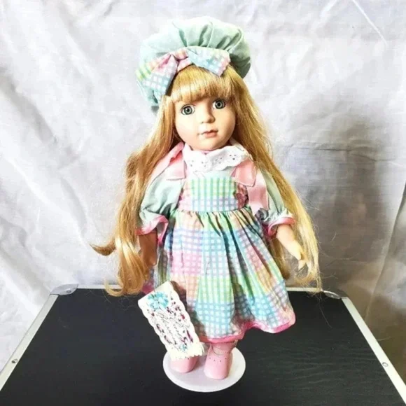 VINTAGE | Porcelain Doll sz 14" Tall - Picture 1 of 9